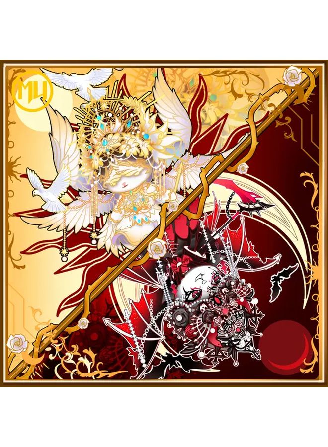 Devil Cat 3D Metal Puzzle Toy Gothic Design Golden Red Accents Educational Gift - Image 1